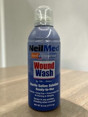 NeilMed Cleanse Sterile Saline Wound Wash Spray 6.3oz EXP 9/29 Preservative Free